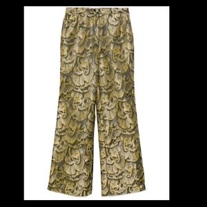 Amsale Feather Jacquard Trousers
